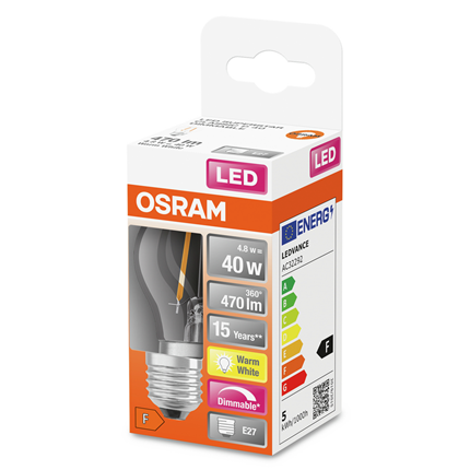 Osram ledlamp E27 5W 470Lm Classic P dim