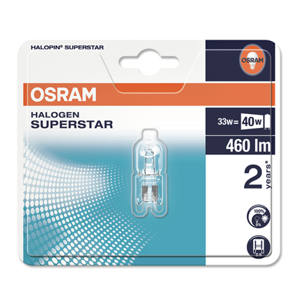 Osram Halogeenlamp G9 33W 220V Halopin ES