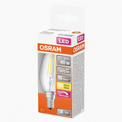Osram ledlamp E14 5W 470Lm Classic B dim