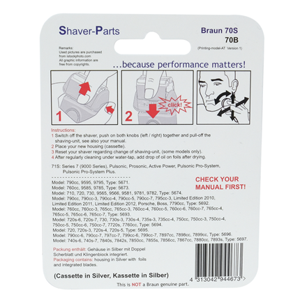 Shaver Parts Cassette voor Braun 70B/70S