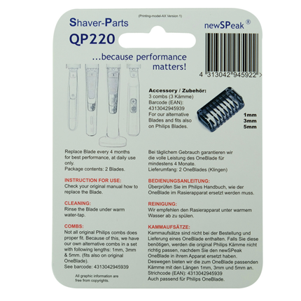 Shaver Parts Scheermes voor Philips OneBlade