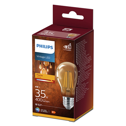 Philips Vintage Filament LED E27 35W 400Lm 2500K Flame