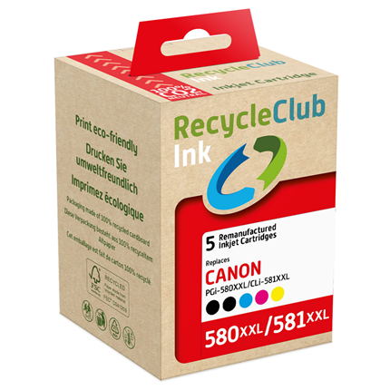 Recycle Club Cartridge compatible met Canon PG580XXL/PG581XXL Multipack