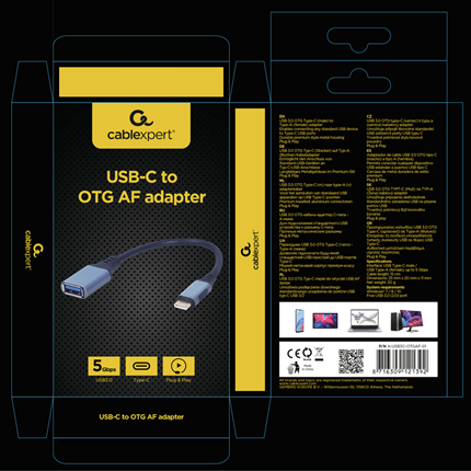 Cablexpert USB-C -> USB-A 3.0 adapterkabel 15 cm