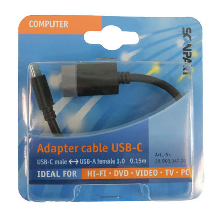 Scanpart Adapterkabel USB 3.1 C(M)-A(F) 15cm