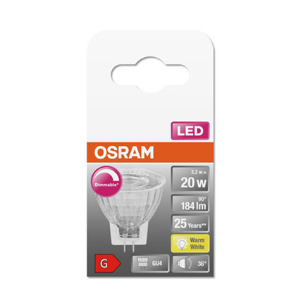 Osram ledlamp GU4 3,2W 184Lm Mr11 dim