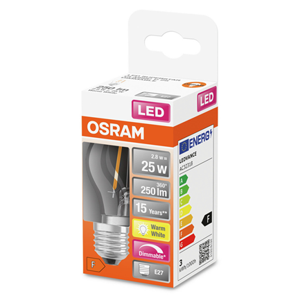 Osram ledlamp E27 2,8W 250Lm Classic P dim
