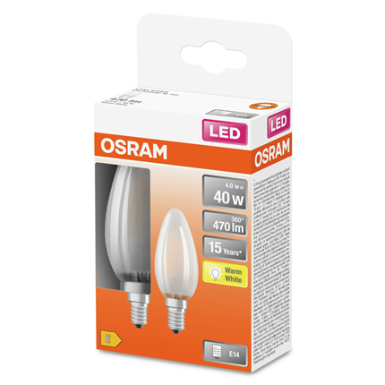 Osram ledlamp E14 4W 470Lm Classic B mat