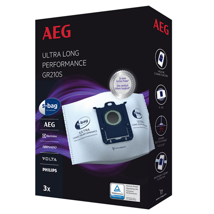 AEG stofzuigerzakken s-bag Ultra Long Performance 3 stuks GR210s
