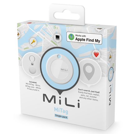 MiLi MiTag Bluetooth tracker + hanger Wit (MFi)