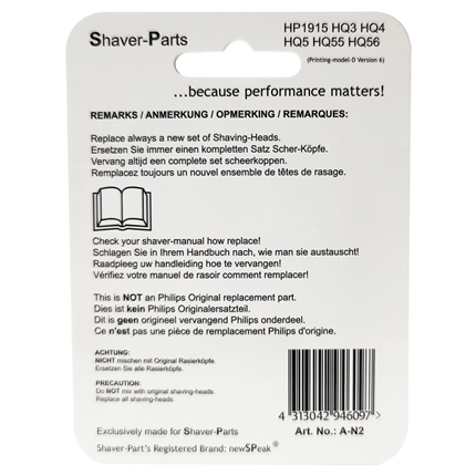 Shaver Parts Scheerkop voor Philips HQ3/HQ4/HQ5/HQ55/HQ56