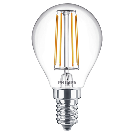 Philips LED Lamp E14 4,1W Kogel 2 stuks
