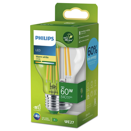 Phillips A60 E27 40W Warm Wit