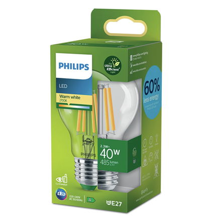 Phillips LED a60 E27 40W warm Wit