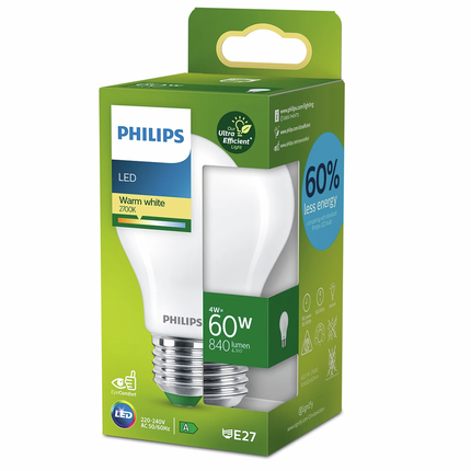 Philips LED lamp E27 4W 2700K Peer Mat
