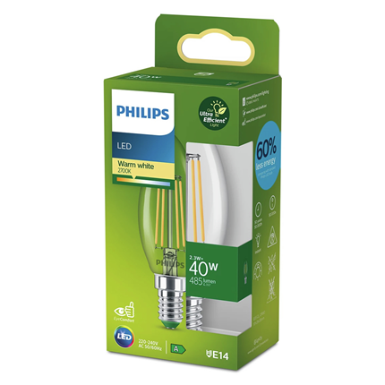 Philips LED B35 E14 40W warm wit Dimbaar