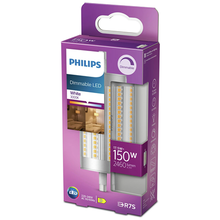 Philips LED Lamp R7s 17,5W Staaf Dimbaar