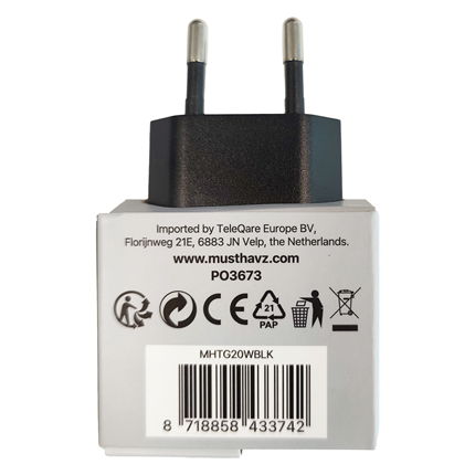 Musthavz thuislader USB-C Zwart