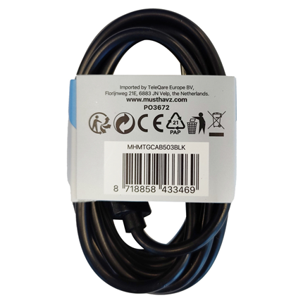 Musthavz laadkabel USB-A> USB-C 2 meter Wit