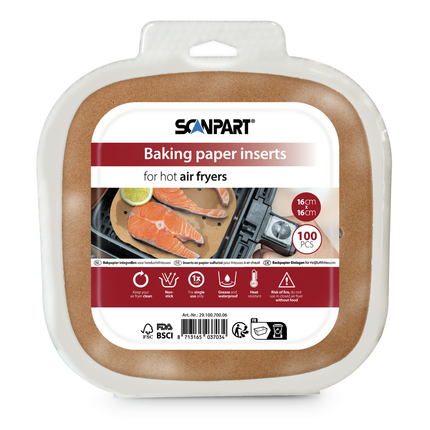 Scanpart Airfryer bakpapier bodem 16x16 cm 100 stuks