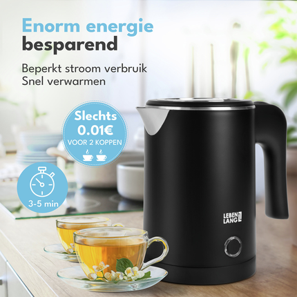 Lebenlang LBL2319 Reis Waterkoker Zwart 0,5 L