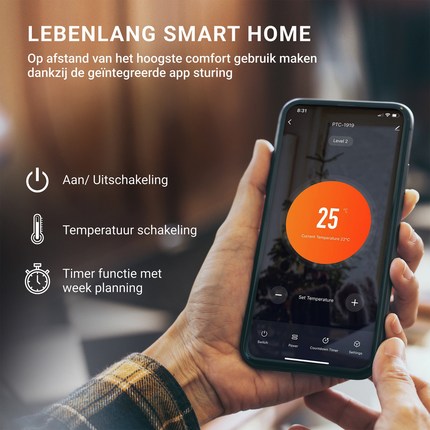 Lebenlang LBE0279 Keramische Wifi Ventilatorkachel met App en Afstandsbediening