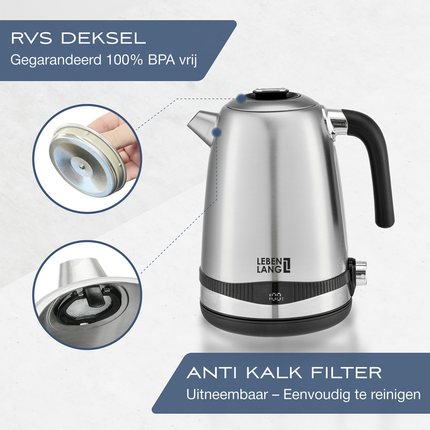 Lebenlang LBE2662 Waterkoker 1,7 L RVS