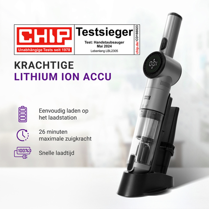 Lebenlang LBL2305 Handstofzuiger - Kruimeldief - RVS - 0,5 L Stofreservoir