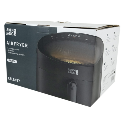 Lebenlang LBL8187 Airfryer met Kijkvenster Zwart