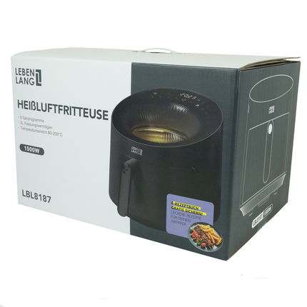 Lebenlang LBL8187 Airfryer met Kijkvenster Zwart