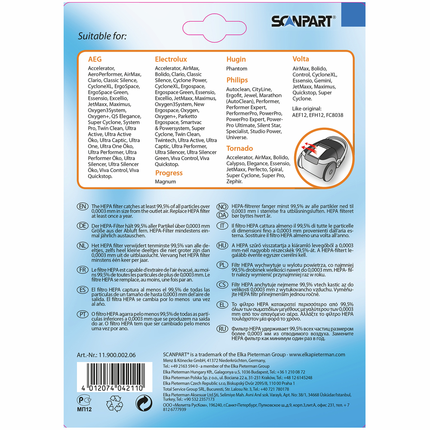Scanpart Hepafilter H12 Niet Uitwasbaar