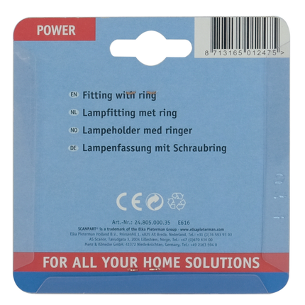 Scanpart Lamp Fitting E27 met Ring