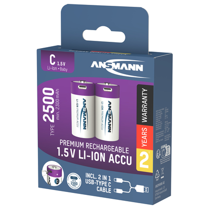 Ansmann Oplaadbare batterij Type C 2500mAh