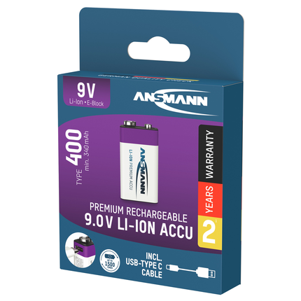 Ansmann Oplaadbare batterij 9V 400mAh