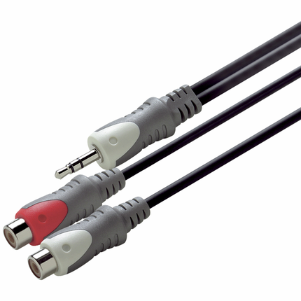 Scanpart Verlengkabel 3.5 S(M)-2xTulp(F) 0,2m