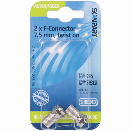 Scanpart F-connector 7.5mm(M) A2