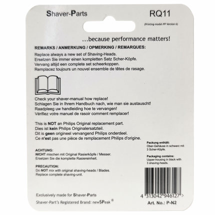 Shaver Parts Scheerkop voor Philips RQ11