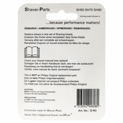 Shaver Parts Scheerkop voor Philips SH50/SH70/SH90