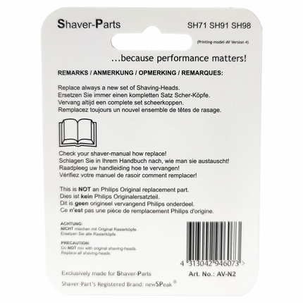 Shaver Parts Scheerkop voor Philips SH71/SH91/SH98