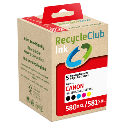 RecycleClub Cartridge compatible met Canon PG580XXL/PG581XXL Multipack