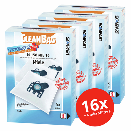 Voordeelpak Scanpart Stofzuigerzakken MI58+ 16 stuks