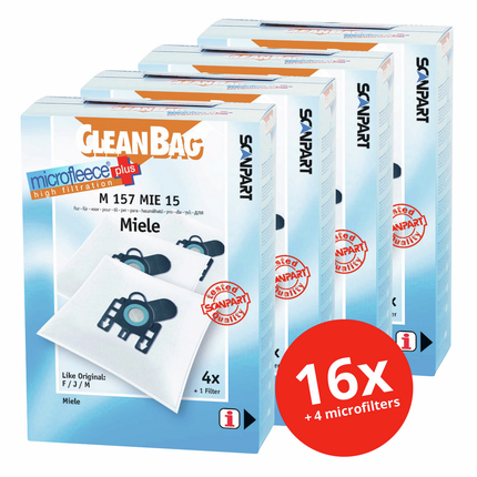 Voordeelpak Scanpart Stofzuigerzakken MI57+ 16 stuks