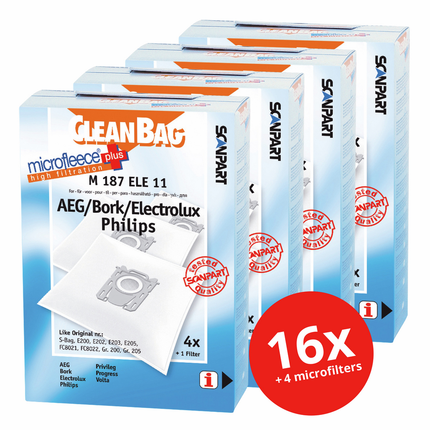 Voordeelpak Scanpart Stofzuigerzakken EL87+ 16 stuks