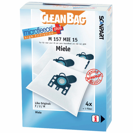CleanBag Stofzuigerzakken M157MIE Miele type F/J/M 4 stuks