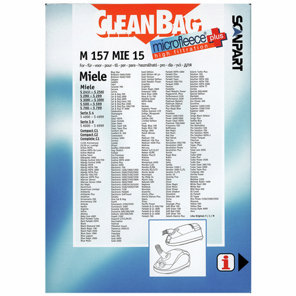 CleanBag Stofzuigerzakken M157MIE Miele type F/J/M 4 stuks