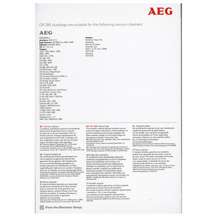AEG Stofzuigerzakken GR28S 4 stuks