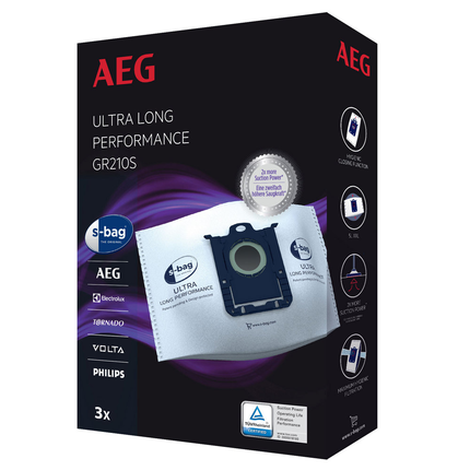 AEG stofzuigerzakken s-bag Ultra Long Performance 3 stuks GR210s