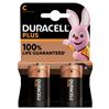 Duracell Plus 100% Alkaline  batterij C 2 stuks