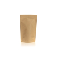 Stand up pouch kraft with valve 160 mm x 265 mm Brown