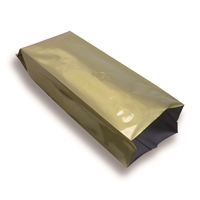 Side Gusset Bag with Valve 130 mm x 375 mm Guld